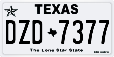TX license plate DZD7377
