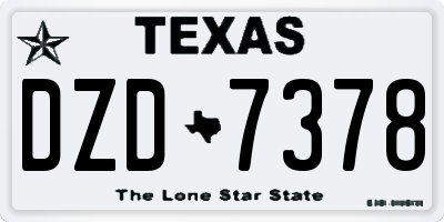 TX license plate DZD7378