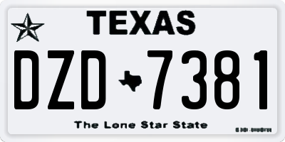TX license plate DZD7381