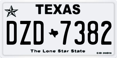 TX license plate DZD7382