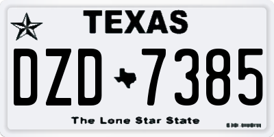 TX license plate DZD7385
