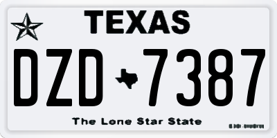 TX license plate DZD7387