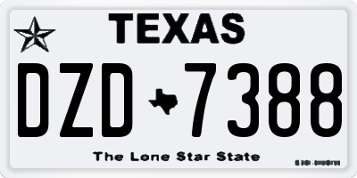 TX license plate DZD7388