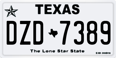 TX license plate DZD7389