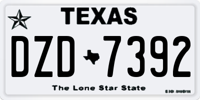 TX license plate DZD7392