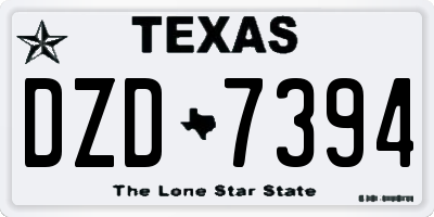 TX license plate DZD7394