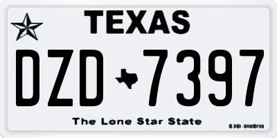 TX license plate DZD7397