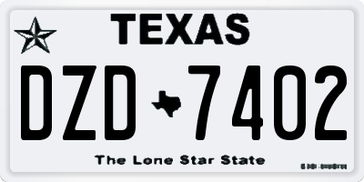 TX license plate DZD7402