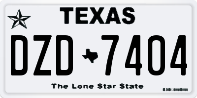 TX license plate DZD7404
