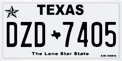 TX license plate DZD7405
