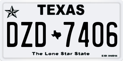 TX license plate DZD7406