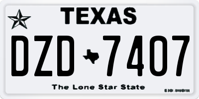 TX license plate DZD7407