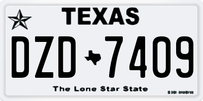 TX license plate DZD7409
