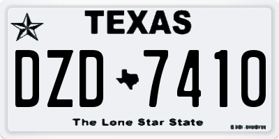 TX license plate DZD7410