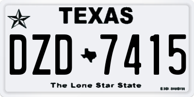 TX license plate DZD7415