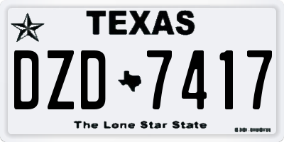TX license plate DZD7417