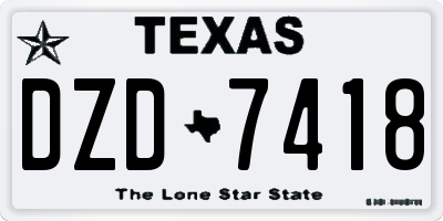 TX license plate DZD7418
