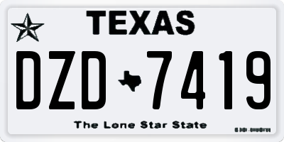 TX license plate DZD7419