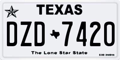 TX license plate DZD7420