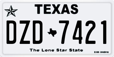 TX license plate DZD7421