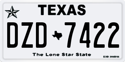 TX license plate DZD7422