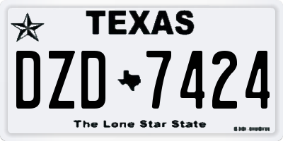 TX license plate DZD7424