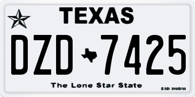 TX license plate DZD7425