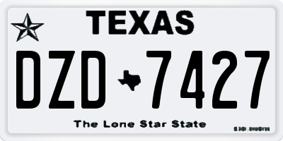 TX license plate DZD7427