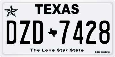 TX license plate DZD7428