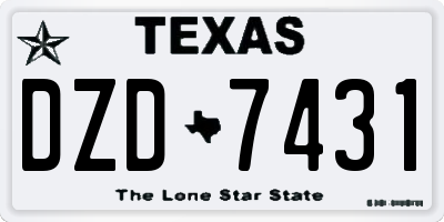 TX license plate DZD7431