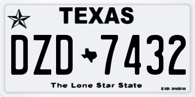 TX license plate DZD7432