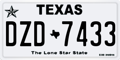 TX license plate DZD7433