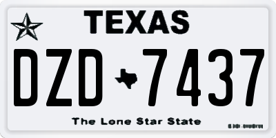 TX license plate DZD7437