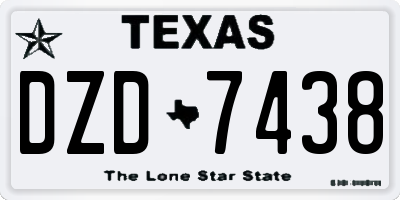 TX license plate DZD7438