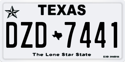 TX license plate DZD7441