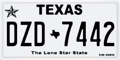 TX license plate DZD7442