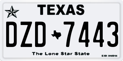 TX license plate DZD7443