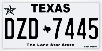 TX license plate DZD7445
