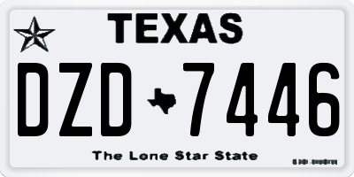 TX license plate DZD7446