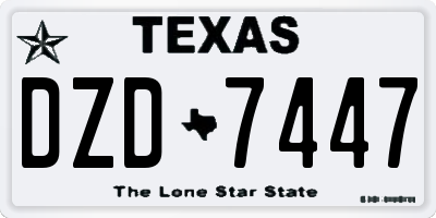 TX license plate DZD7447