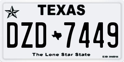 TX license plate DZD7449