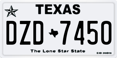 TX license plate DZD7450