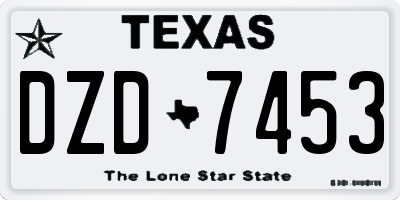 TX license plate DZD7453