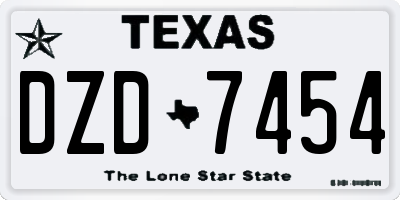 TX license plate DZD7454
