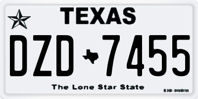 TX license plate DZD7455