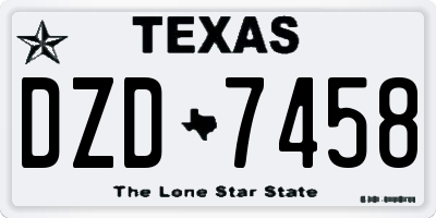 TX license plate DZD7458