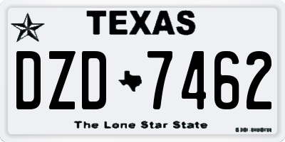 TX license plate DZD7462