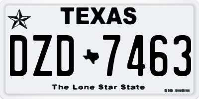 TX license plate DZD7463