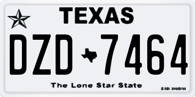 TX license plate DZD7464