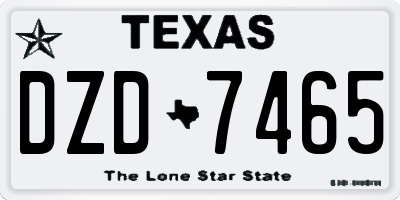 TX license plate DZD7465